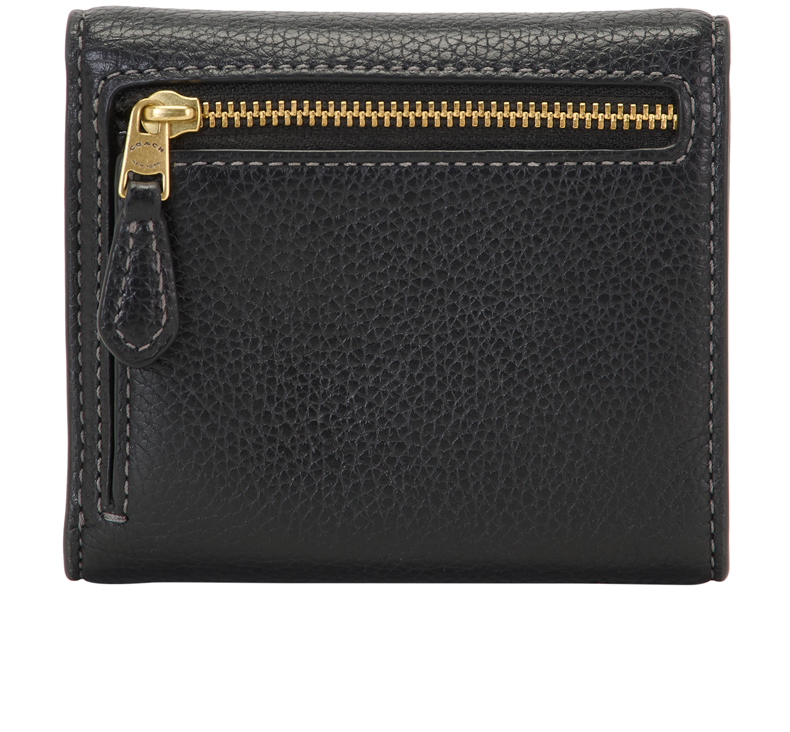 Coach Mila Small Flap Wallet, &pound;60, Accessories, Black, Leather, Back view